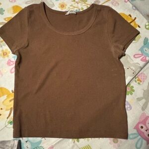 Brown Short Sleeve Top